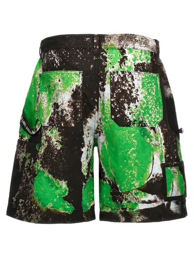 M44 Label Group 44 Label Group Shorts In Black+grunge Green