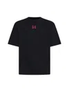 44 Label Group Black Crewneck T-shirt With Logo On The Front And Maxi Logo On The Rear In Cotton Man In Black+44 Continuum Red