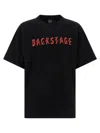 44 Label Group Black T-shirt With Print On The Front And Maxi Logo On The Back In Cotton Man In Black