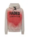44 Label Group Faded Gen Cotton Sweatshirt With Print In Grey