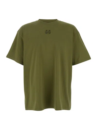 M44 Label Group Green T-shirt With 44 Logo Embroidered On The Front And Printed On The Back In Cotton Man