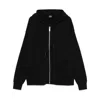 44 Label Group Classic Black Zip Hoodie With Contrasting Logo Print In Black