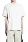 44 Label Group T-shirt In Grey Cotton In Dirty White+ 44 Solid Black
