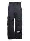44 Label Group Logo-patch Black Cargo Pants