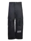 44 Label Group Logo-patch Black Cargo Pants In Black