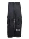 44 Label Group Logo-patch Black Cargo Pants In Black