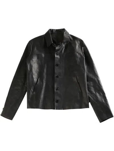 Ma+ Leather Jacket In Brown