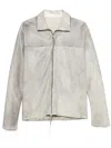 Ma+ Leather Jacket In Grey