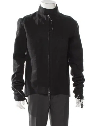 Pre-owned M.a+ 2013 Linen Moto Jacket In Black