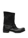 Ma+ Buckle-strap Biker Boots In Black