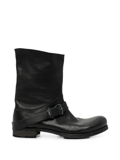 Ma+ Buckle-strap Biker Boots In Black