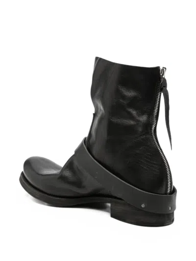 Ma+ Buckle-strap Rear-zip Boots In Red