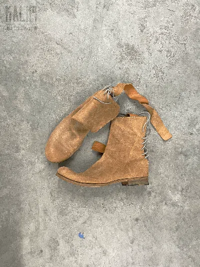 Pre-owned M.a+ + Buffalo Leather Boots In Tan