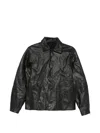 Ma+ Button-up Leather Jacket In Black