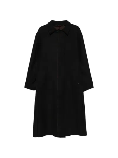 Ma+ Button-up Single-breasted Coat In Black