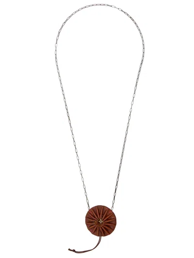 M.a + By Maurizio Amadei Silver Necklace Round Pleated In Gold