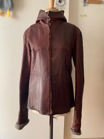 Pre-owned M.a+ Cashmere-lined Oxblood Relaxed Aviator In Brown