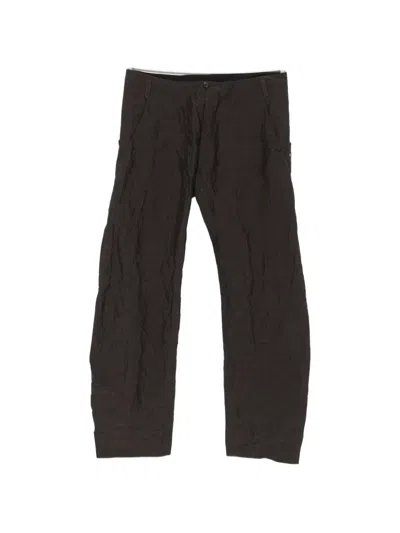 Ma+ Crinkled-effect Trousers In Brown