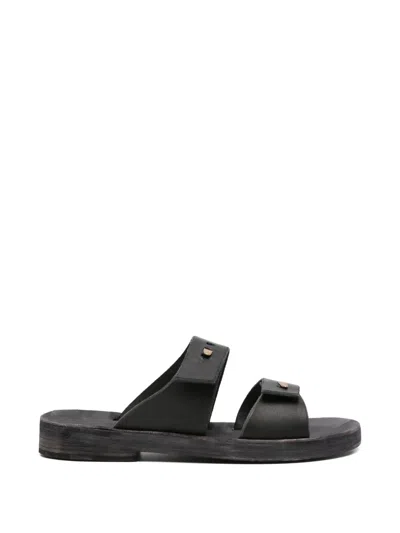 Ma+ Double-strap Leather Sandals In Black