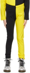 M.a+ Kids Black & Yellow Color Block Leggings In Black/yellow