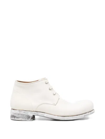 Ma+ Lace-up Leather Boots In White