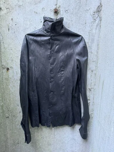 Pre-owned M.a+ Leather Shirt Jacket In Black