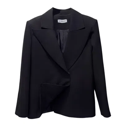 Ma Mulier Women's Black / Orange Pera Design Blazer In Multi