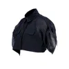 Ma Mulier Women's Black Special Design Shirt With Organza Detail On Sleeves In Black
