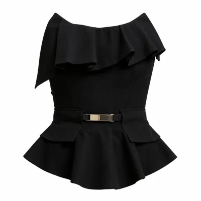 Ma Mulier Women's Black / White Cloud Bustier Top In Multi