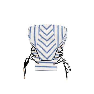 Ma Mulier Women's Blue Nova Bustier Top In Multi
