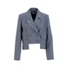 Ma Mulier Women's Grey Crop Designer Blazer In Grey