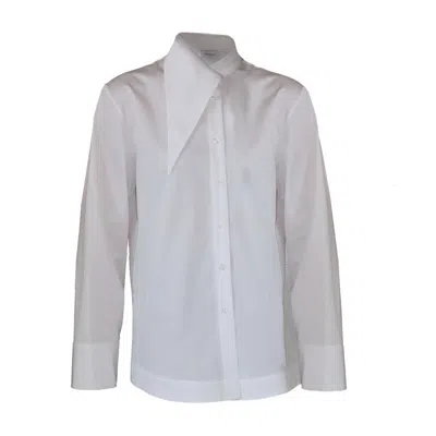 Ma Mulier Women's White Asymmetric Collar Shirt