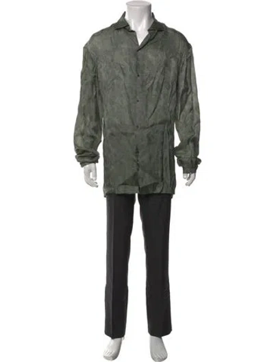 Pre-owned M.a+ Patterned Long Sleeve Shirt In Green
