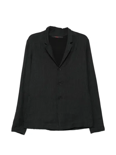 Ma+ Pinstripe-pattern Notched-lapel Jacket In Black