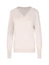 Ma'ry'ya Beige Virgin Wool And Cashmere Knit Sweater