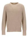Ma'ry'ya Raglan-sleeve Wool Sweater In Beige
