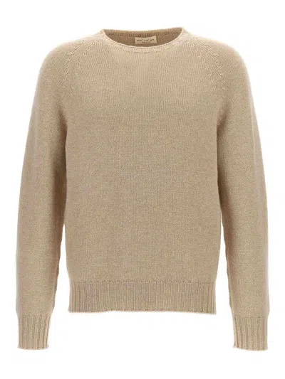 Ma'ry'ya Crew-neck Sweater In Beige