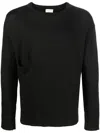 Ma'ry'ya Long-sleeve Linen T-shirt In Black
