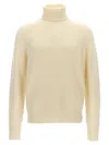 Ma'ry'ya Textured Knit Wool Blend Sweater With Turned-up Turtleneck