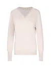 Ma'ry'ya Beige Virgin Wool And Cashmere Knit Sweater In Beige
