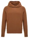 Ma'ry'ya Wool Hooded Sweater In Brown