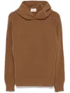 Ma'ry'ya Wool Hooded Sweater In Brown