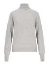 Ma'ry'ya Classic Turtleneck In Gray Melange Cashmere In Grey