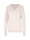 Ma'ry'ya Beige Virgin Wool And Cashmere Knit Sweater In Beige