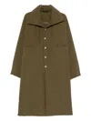 Ma+ Single-breasted Coat In Green
