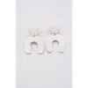 Maadili Collective Arch Earrings In White To Ivory Cattle Horn