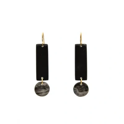 Maadili Collective Exclamation Point Earrings In Black