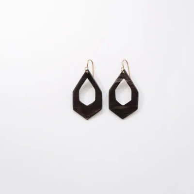 Maadili Collective Hex Deco Drop Earrings In Black