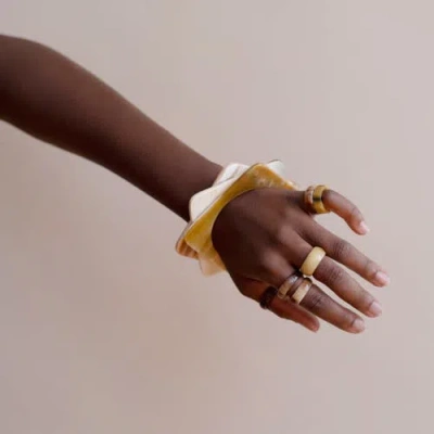 Maadili Collective Horn Square Bangle In Brown