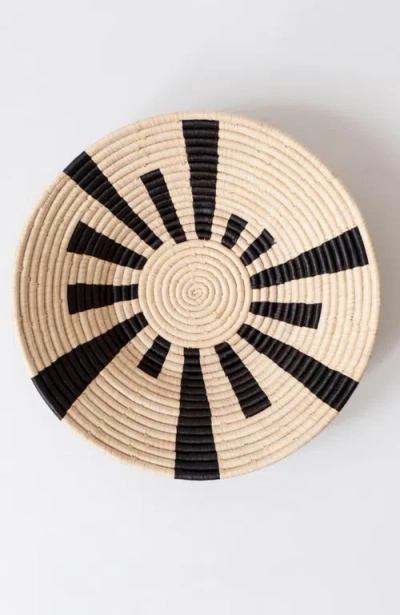 Maadili Collective Large Warp Speed Basket In Black & Natural Fiber